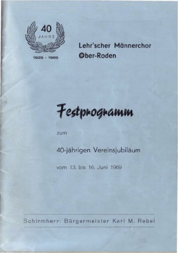 Festschrift 40 Jahre Lehr'swche Chöre